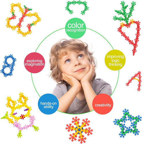 300pcs Building Block Kids STEM Toys - Educational Interlocking Solid Plastic Discs Sets for Preschool Kids Aged 3+