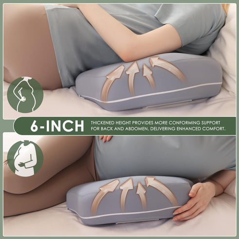 6inch Chilling Home Memory Foam Pregnancy Pillow for Sleeping, Cooling Maternity Pillow for Pregnant Women, Travel