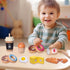 Inslat Playset Set 3+ Wooden Bakery Food Toys, Kids Pretend Play Food Baking Kitchen Accessories with Storage Bag