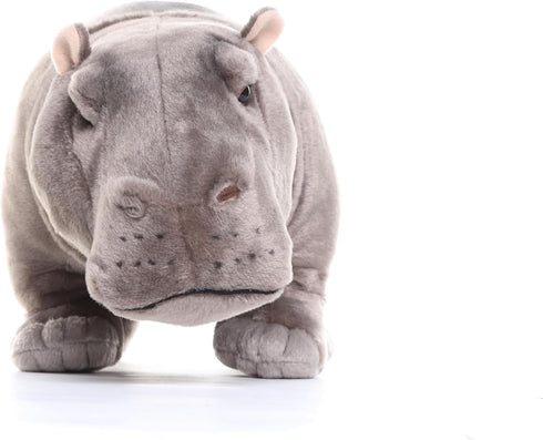 Frankiezhou Home 14 Realistic Hippo Plush Toy - Simulation Standing Hippopotamus Stuffed Animal, Soft Wild Animals