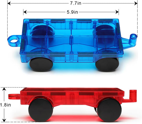 Set, 2 FNJO Magnetic Car Compatible with Magnetic Tiles, Car Trucks