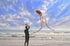 Kizh Large Octopus Kite 150 Inches Long, Soft Parafoil for Kids and Adults, Easy Flyer for Beach Park Garden Playground