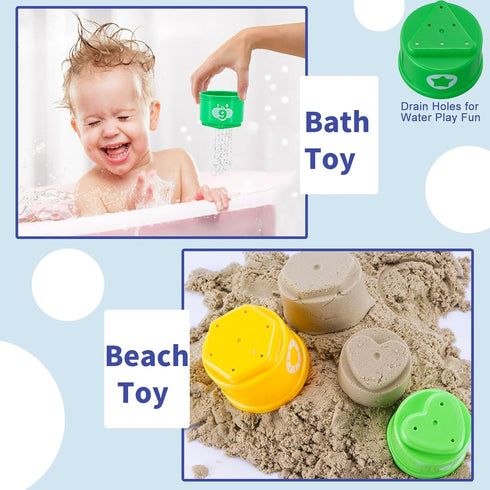 1-3, 6 9 12 18 1 1-2 WEEJOYGAM Baby Stacking Cups, Nesting Stacking Toys for Toddlers Infant Easter Basket Stuffers