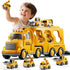 Set 1 2 3 4 5 6 7 8, Playset 2-4 4-7 Construction Truck Toys for Kids Aged Truck with Toy Car, Light and Sound, Movable