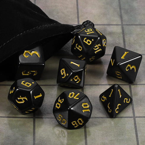 CiaraQ DND Polyhedral Dice Set with Dice Bag for Dungeons and Dragons RPG Table Games