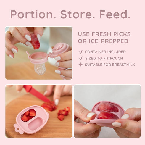 MAMAMEEPA Set 612 Baby Fruit Feeder & Popsicle Molds Baby Food Feeder Nibbler, Breastmilk Popsicle Molds, Grip Handle