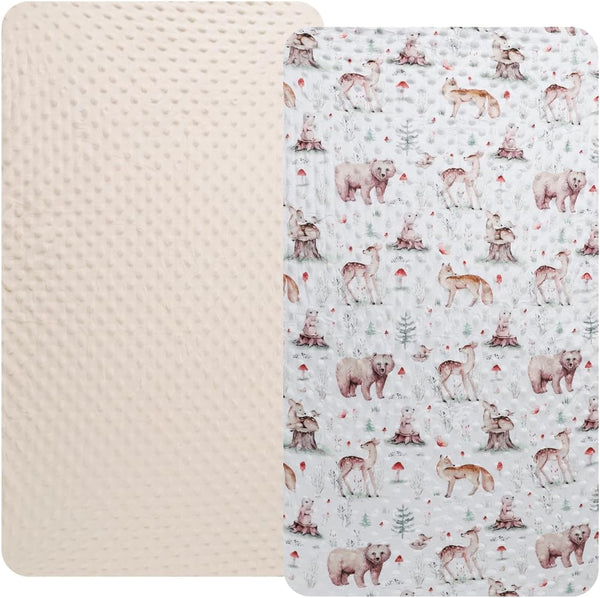 Dot Bassinet Sheet Set 2 Pack Stretch Fitted Cradle Sheets,Ultra Soft,Universal Fit