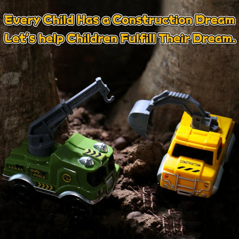 Fajiabao Race Tracks Cars Replacement, Kids Construction Toys Cars with LED Light, Compatible with Most Race Tracks