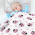 KICPOAY Cute Ladybug Heart Pink Baby Swaddle Blanket for Boys and Girls, Muslin Baby Receiving Swaddle Blanket, Soft
