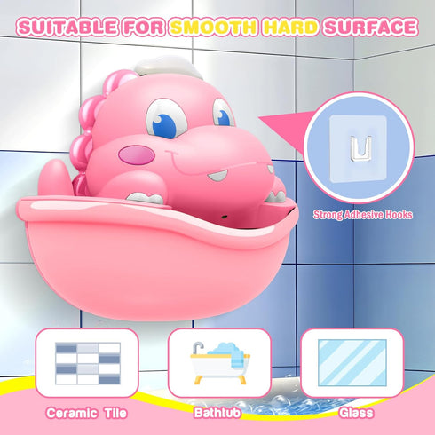 Light Up Bath Toys, Dinosaur Bath Bubble Machine with Colourful Light for Kids Ages 1-5, Birthday Gift