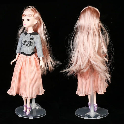 QINGZHE 22Pcs 11 13 Inch Adjustable Doll Stands, Plastic Doll Display Holders, Clear Action Figure Stand, Toy Dolls