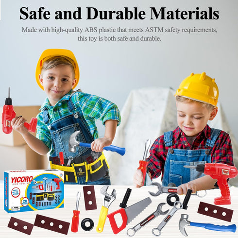 Set 28 Set 3,4,5,6,7,8 Kids Tool PCS Toddler Tool with Toy Drill, Pretend Play Toy Tools for Kids Ages Years Old, Boy