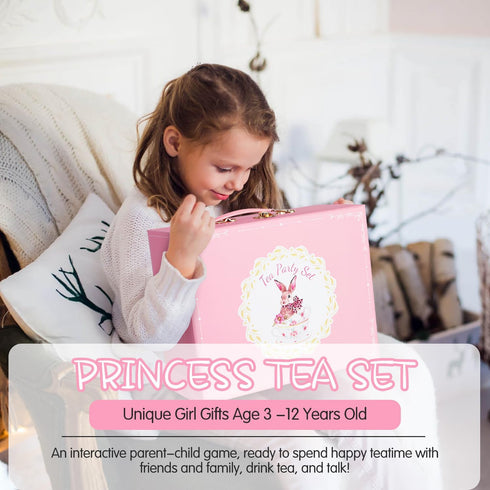 Set Set Set Playset 3+ Porcelain Tea for Girls, Tea Party for Little Girls, Kids Tea Kitchen Pretend Play, Princess Tea