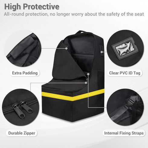 ProFaster Backpack 3-in-1Convertible, Car Seat Travel Bag - Padded, Comfortable, Durable, Roomy Gate Check Carseat