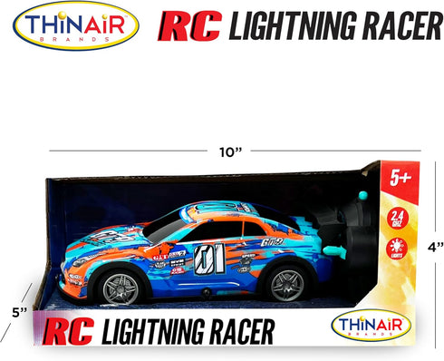 Nature Bound RC Lightning Racer - High-Speed, Light Up Chassis, Radio Controlled Race Car, 1:40 Scale, Blue