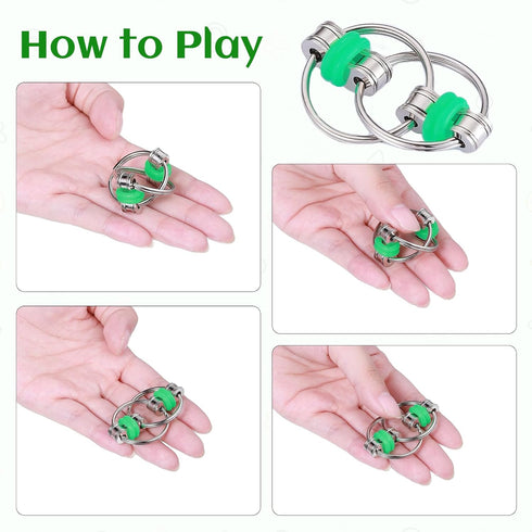 8 ZQFTZQ Pcs Hand Fidget Toys for Adults Roller Bike Chain Figette Spinners Flippy Chain Mesh Marble and Spiky Sensory