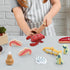 Set 3 PairPear Wooden Play Food Cutting Seafood - Toddlers Wooden Toy Food Pretend Play Kitchen Accessories for Years