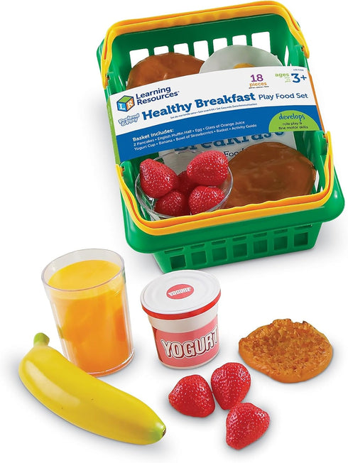 Learning Resources Healthy Breakfast Basket - 18 Pieces, Ages 3+ Pretend Play