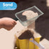 4E's Novelty 2X Shark Tooth Sifter for Beach with 2X Small Mesh Beach Bag for Shell Collecting, Metal Sand Scoop for