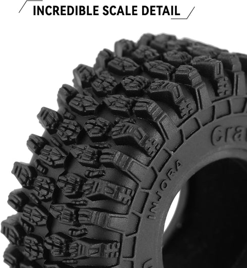 INJORA 1.0 Tires - 57 * 22mm S5 Super Soft Sticky Crawler Tires for TRX4M Axial AX24 SCX24 FCX24 Enduro24 Upgrade
