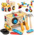 Montessori Kids Tool Set, Wooden Toddler Tool Bench Educational Toys for Ages