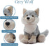 The Petting Zoo Wolf Stuffed Animal, 12 Inch Grey Wolf Plush Toy, Gifts for Kids, Wild Onez Zoo Animals