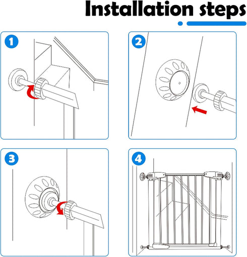 4Pcs Spindle Rods Gate Threaded Spindle Rods, Anti-Slip Accessory Screw Bolts Kit for Pressure Mounted Gates