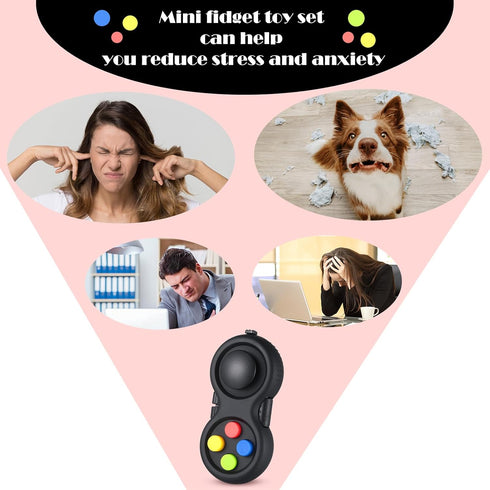 6 Skylety Pieces Cam Fidget Pad Controller Relieve Anxiety Handheld Mini Game Remote Controller Fidget Pad Stress