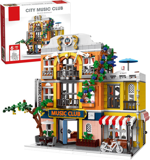 ENJBRICK Flowers City Jazz Club Building Sets for Adutls, Architecture House Building