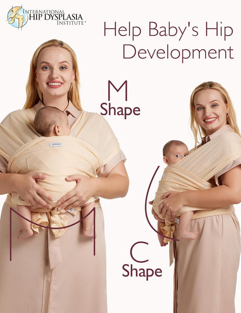 Momcozy Summer 8-35 lbs Baby Carrier AirMesh - The Perfect Sling for Newborns to Toddler - Cooling Fabric Baby Wrap