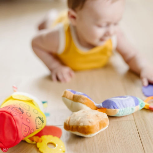 2-Pack Melissa & Doug Multi-Sensory Take-Along Clip-On Infant Toy (PB&J and Bubble Tea)