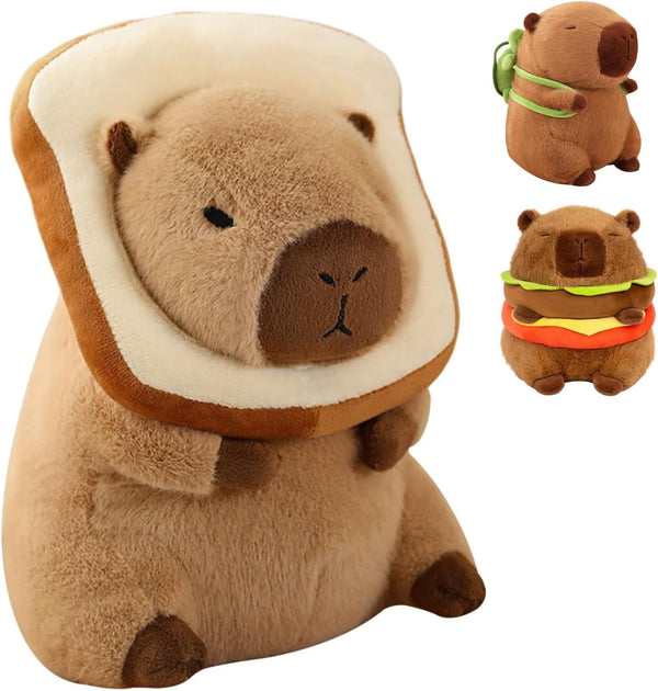 Cute Capybar Stuffed Animals with Wearable Toast Headset, Gifts for Kids (11 in Bread Capybar)
