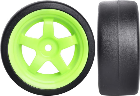 1/10 RC Drift Tires and Wheels 12mm Hex Hard Tyre, Set of 4 for RC Drifting Car, Fits 1/12 1/14 1/16 Models