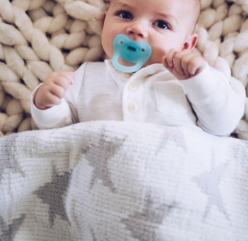 40" 30" 100% Smilo Baby Blanket with Reversible Gray & White Unisex Star Design - x Super Soft and Fluffy Warm