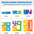 BOVVSKY Counting (20pcs) Wooden Number Building Blocks, Montessori-Inspired Wooden Number Building Blocks, Math