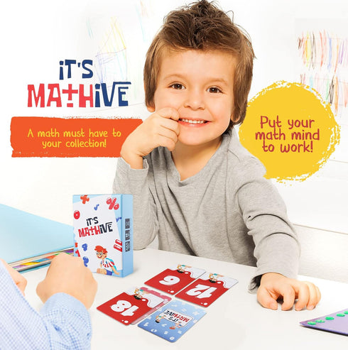 It's Mathive Card Game for Kids – Interactive Math Game Learning Games for Teens, Adults – Easy Gameplay Fast Paced Smart Games for Classroom, Home – Fun and Educational Games