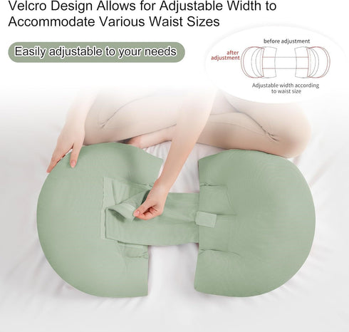 pobopobo Maternity Pillow for Pregnant Women - Pregnancy Pillow for Comfort & Support, Perfect for Side Sleeping, Back