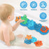 Qurylio 3 4 5 Suction Baby Bath Toys, Mold Free Silcone Shape Sorting & Stacking Bathub Toy, Sensory Toys & Best Gift