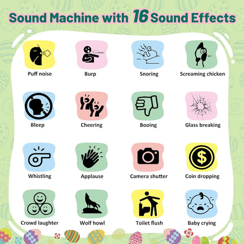 Mealivos 16 Sound Effects Machine with Hilarious Sounds- Easter Basket Stuffers- Prank Noise Maker for Parties Office