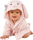 Ultra Absorbent Pink Dog Hooded Bathrobe for Girls - Terry Cotton
