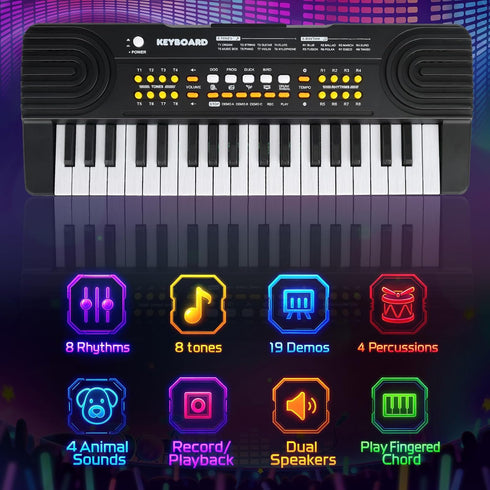 Drmukie 37 3-5 3 4 5 6 7 Upgraded Key Piano Keyboard Toy for Kids Ages Electric Pianos with Microphone Toddler First