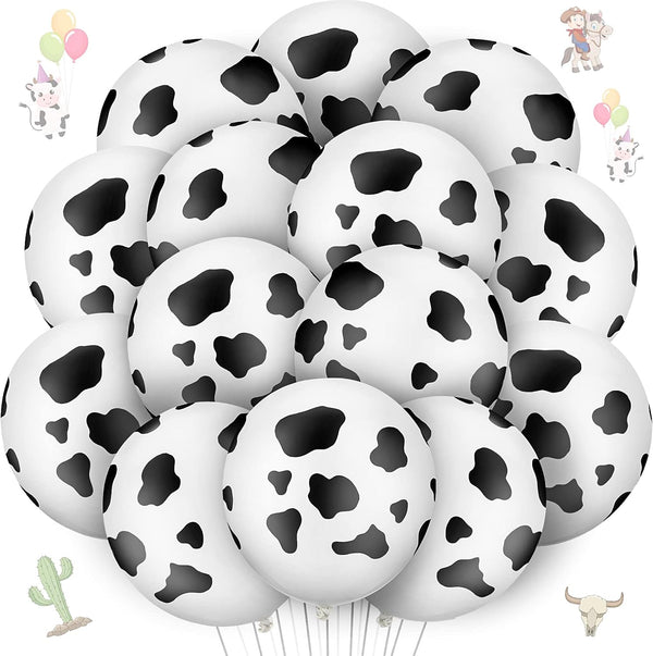 Charniol 20 Pieces Cow Balloons - Funny Print Latex Balloons for Children's Birthday Farm Party Decoration