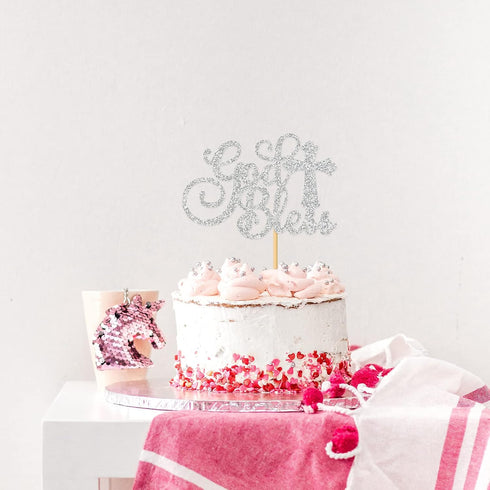 WeBenison God Bless Cake Topper Silver Glitter First Communion Baby Shower Decorations Bless This Child Party