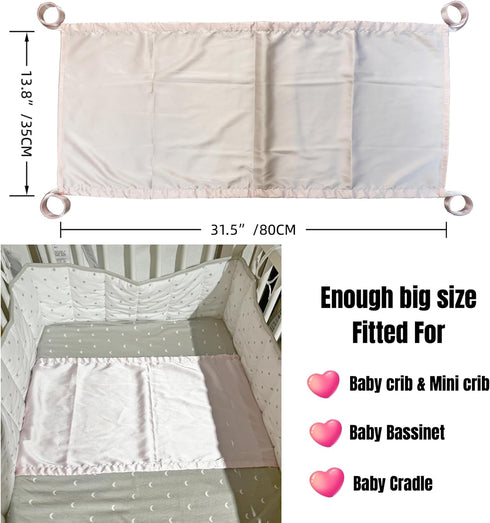 AKISS Satin Crib Sheet Pillow Cover Silk Bassinet Cradle Slip Reversible Use for Baby Girls Boys (Prism Pink & Light
