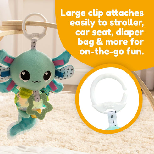 0 Lamaze Clip On Car Seat and Stroller Toy - Alise The Axolotl - Crinkle Car Seat Toys and Stroller Toys - Sensory Toys