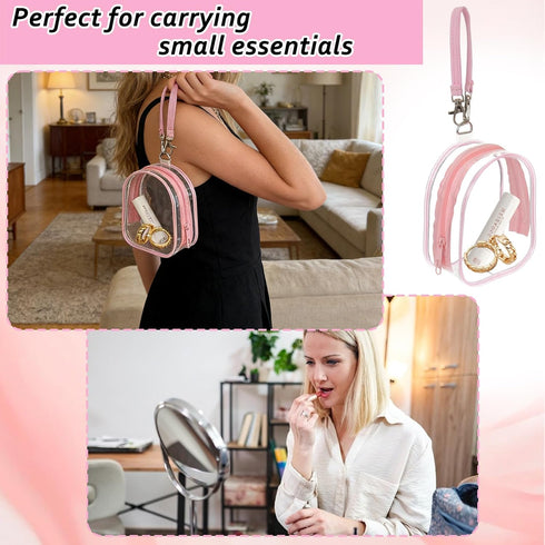 Hlimior 2 Pack Clear Holder Case with Checkered Strap for Pacifier Portable Storage Case for Diaper Bag Essentials