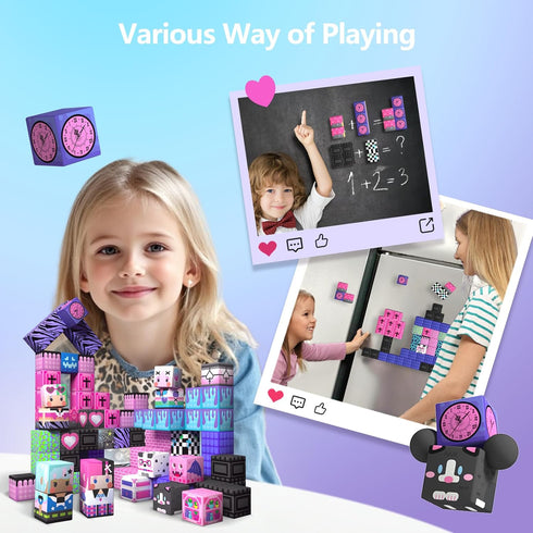 100PCS Set, GobiDex Magnetic Blocks for Girls, Build MagWonder with Magnet Building Toys Princess Sensory Gift for Boys