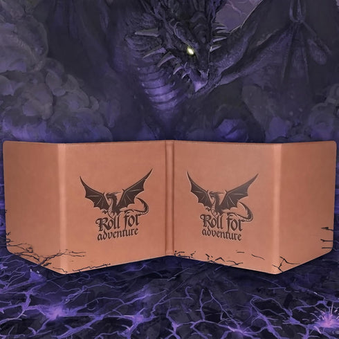 DND DM Screen 5e | Deluxe Leather 4-Panel Customizable Magnetic Panel Game Master Screen