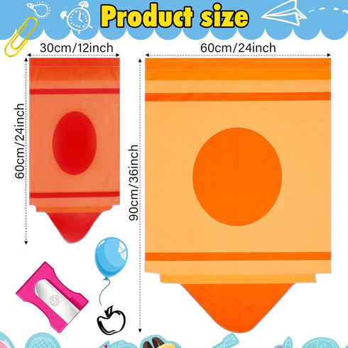 Cosblank 8 8 (24 12inches) Pcs Rainbow Curtains - Cartoon Crayon & Pencil Design, Colorful & Cute, Colors x - Perfect