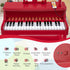 37-Key HONEY JOY Kids Piano, Red Kids Keyboard Piano w/ Music Stand & Bench, Gift for Babies w/ Microphone, Portable